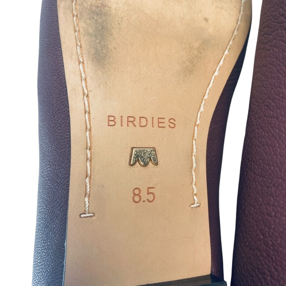 BIRDIES The Crane Leather Ballet Flats Square Toe Maroon Wine Size 8.5 - Picture 10 of 14
